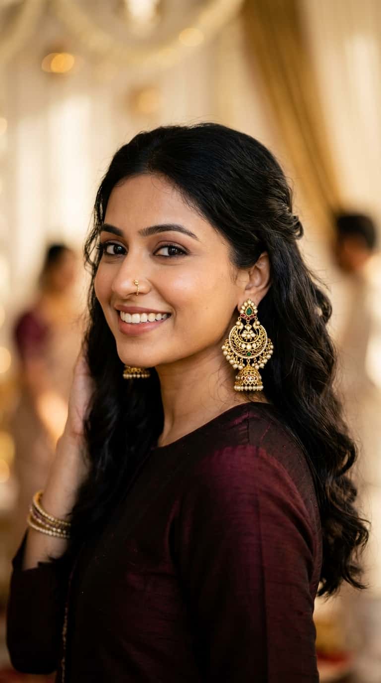 Gold Jhumka Earrings